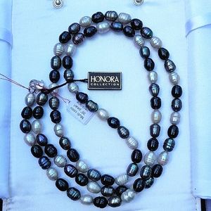 Honora 36" strand of multi color pearls.